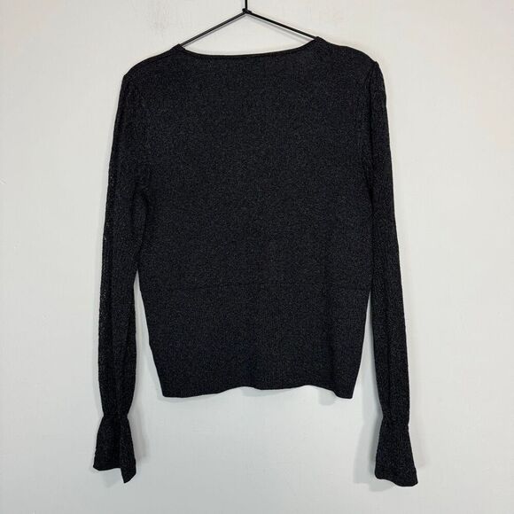 Anthropologie Woven Sleeve Two-Fer Sweater L - Picture 6 of 9